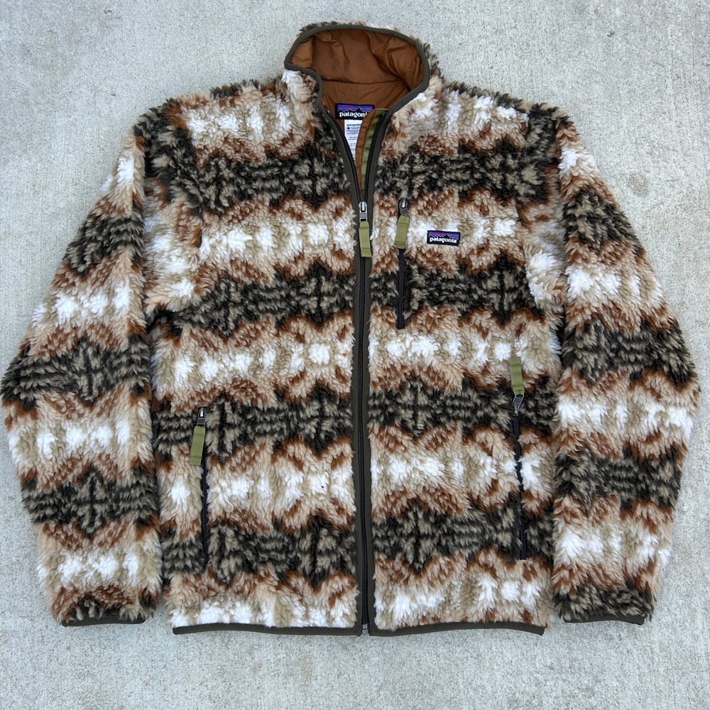 Patagonia Classic Retro-X Fleece Jacket Mens M Brown Aztec Tribal Sherpa